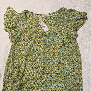 Loft small flutter sleeve coral top. Size S. Brand new with tags.